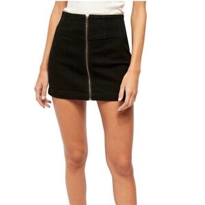 We The Free Black Mini Skirt with Zipper | Size 27